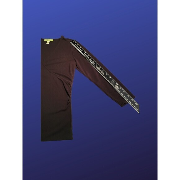 𝅺sigrid OLSEN Surplice Wrap Top, CHOCOLATE BROWN, Women’s Size X-Small, NWOT - Picture 5 of 8